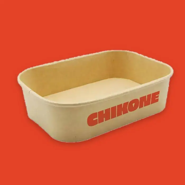 Kraftpapier-Schale mit Chikone-Logo